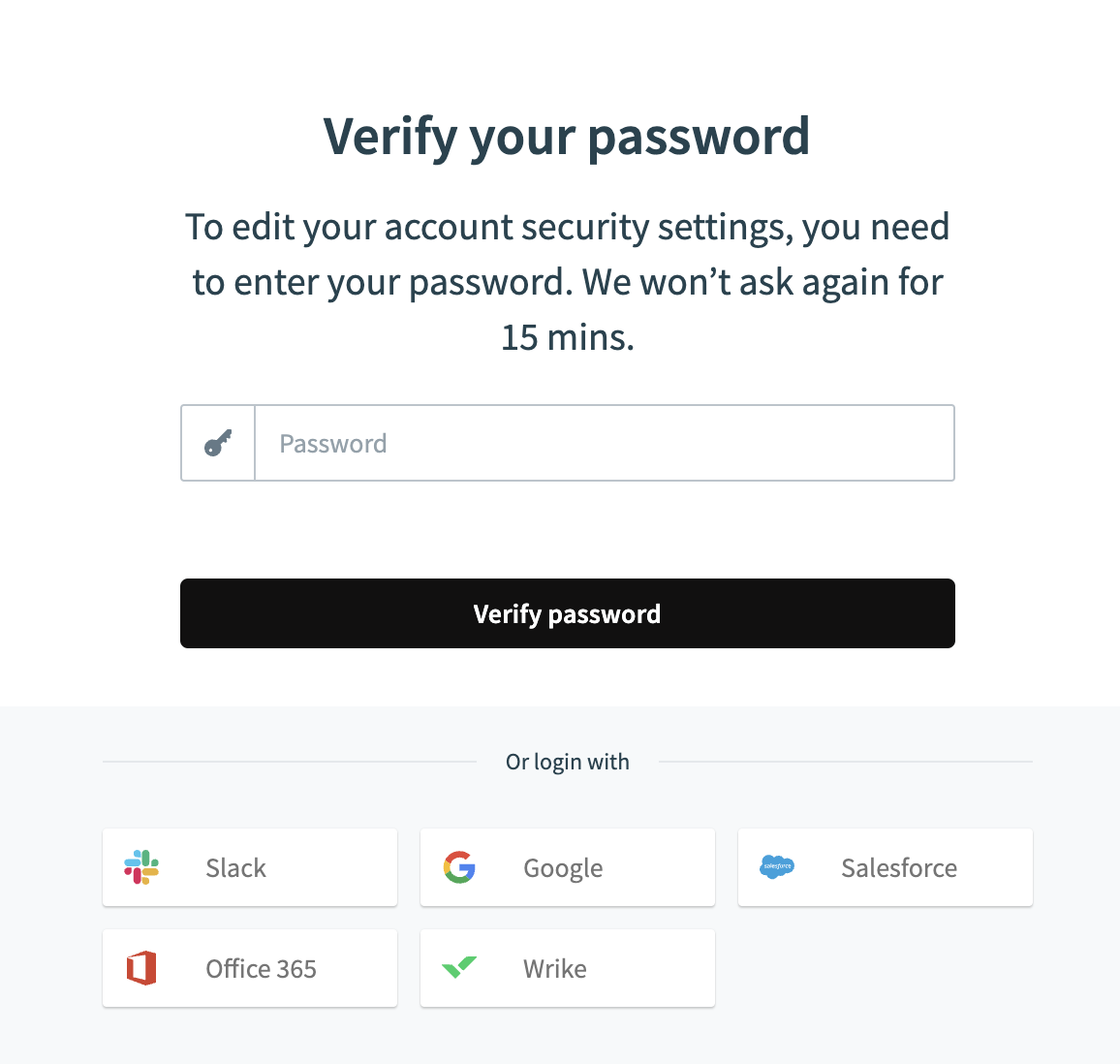 Verify password