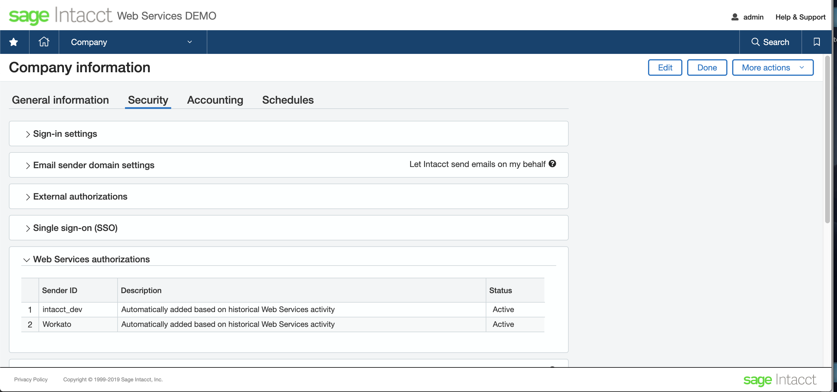 Locate Web Services authorizations