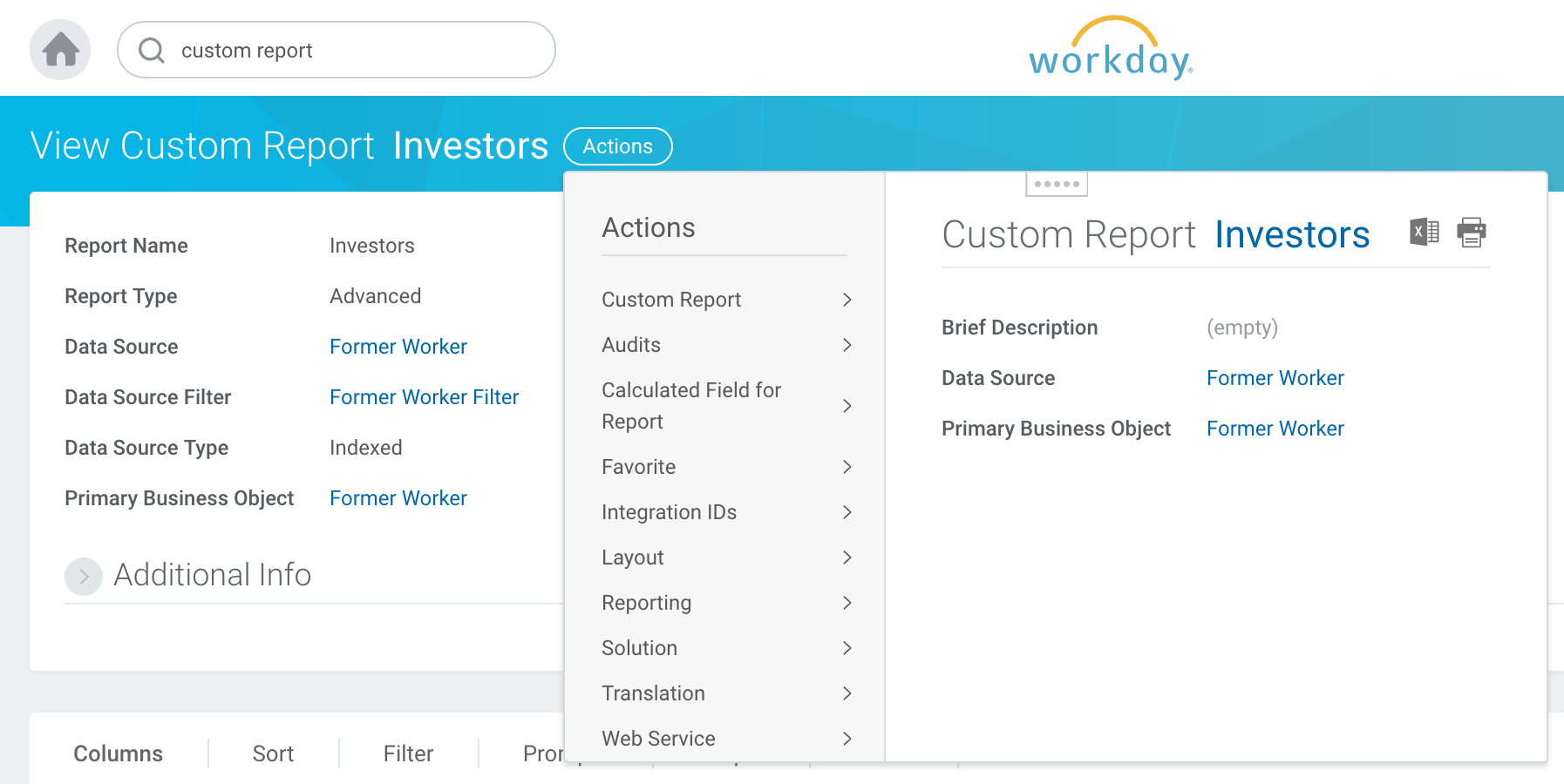 Custom report