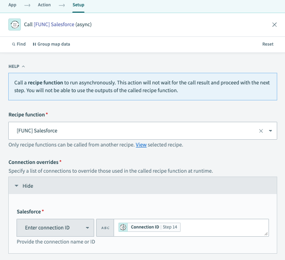 Map in the List connections datapill