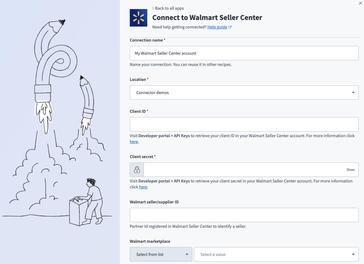 Walmart Connection Setup