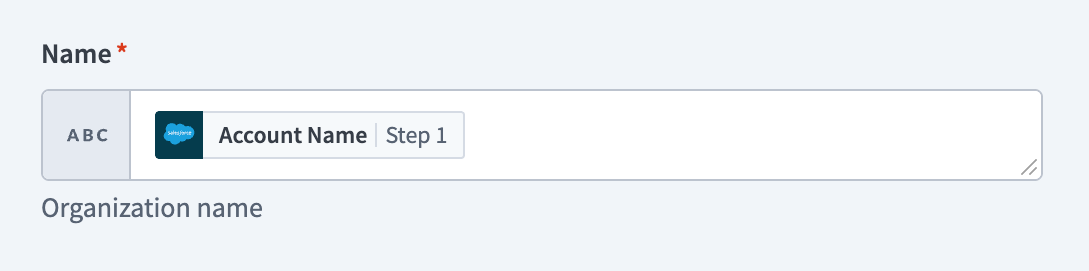 Input field with variable mapping