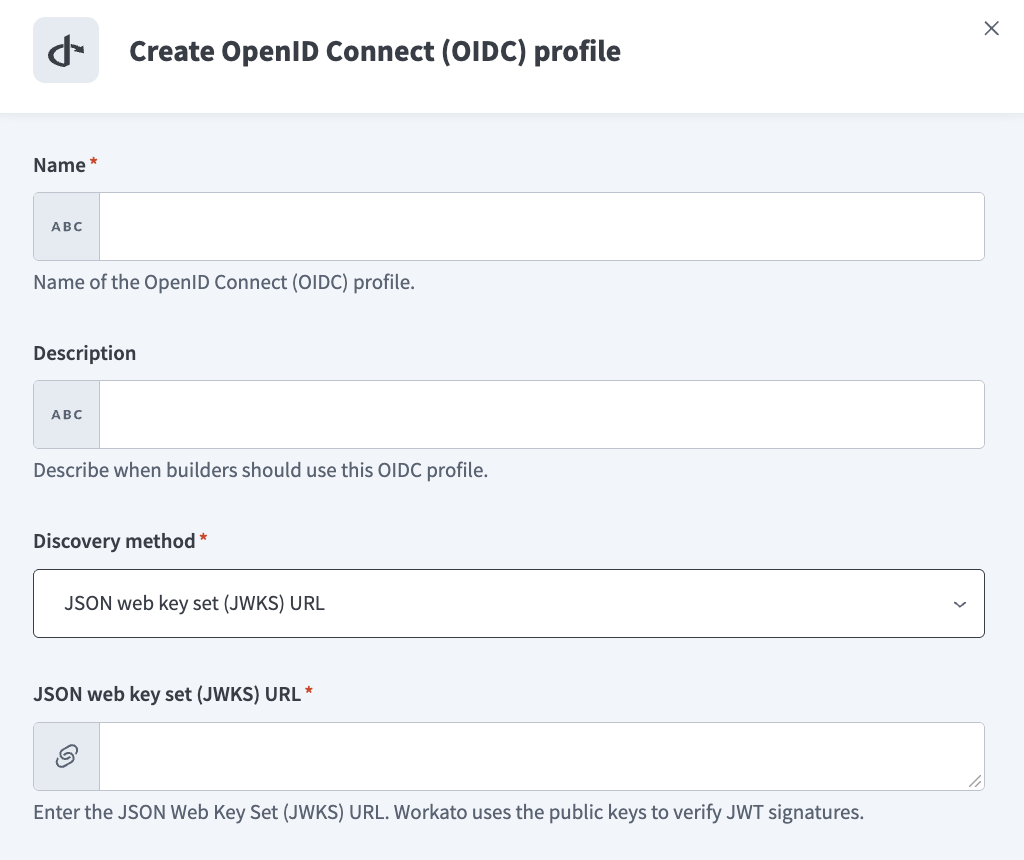 Enter the JSON web key set (JWKS) URL
