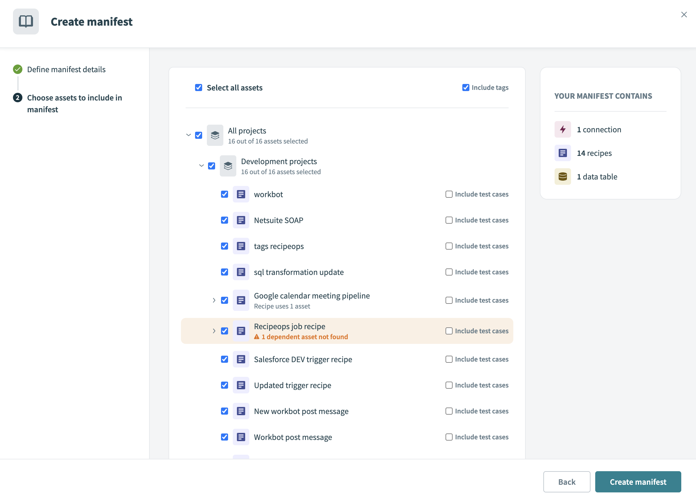 Example manifest