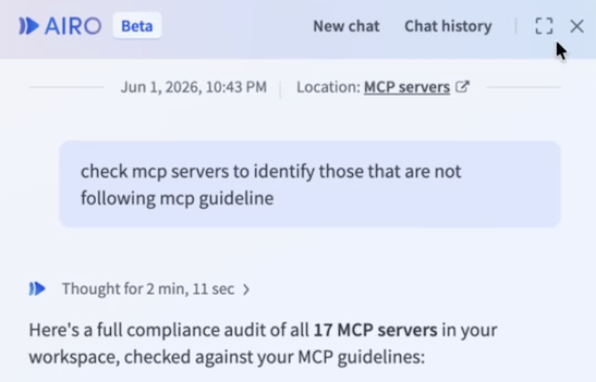 Ask AIRO to review MCP servers
