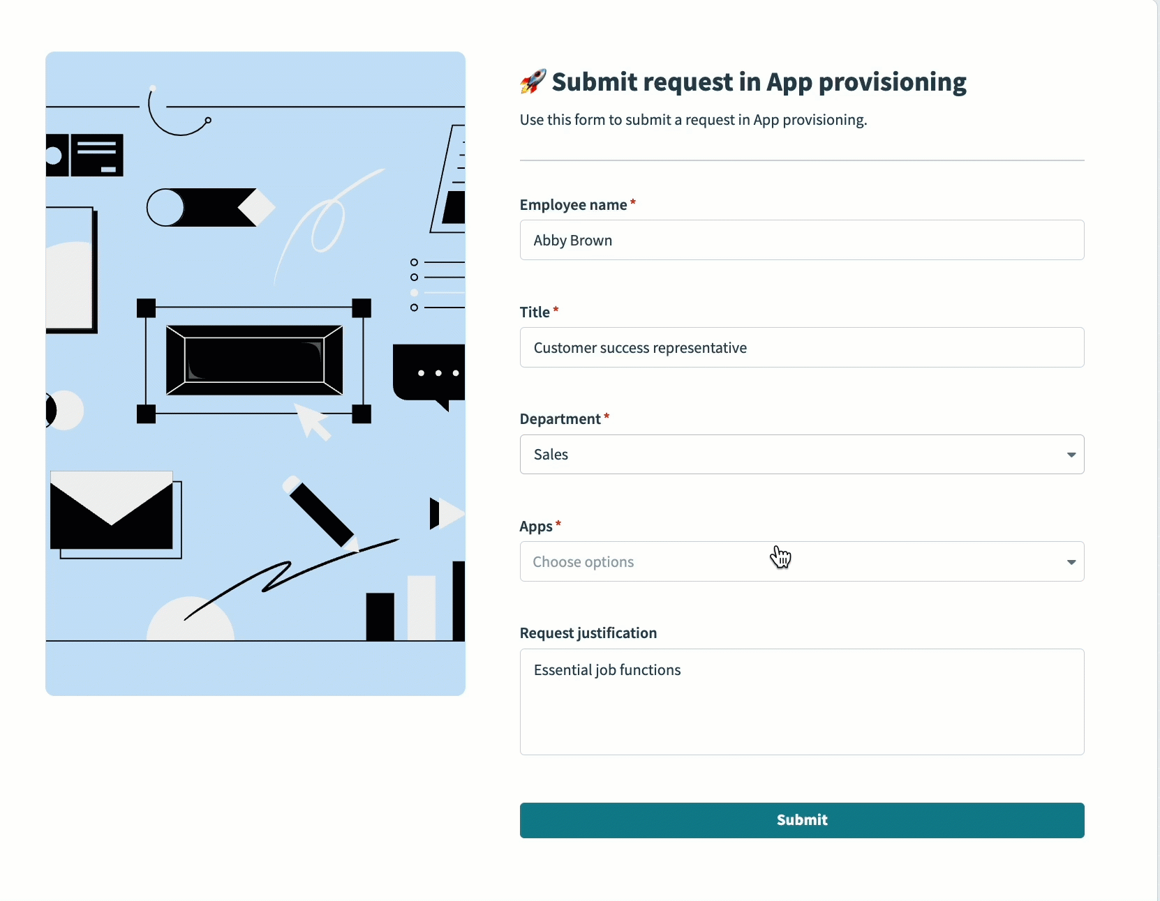 Choices components in the Workflow apps portal