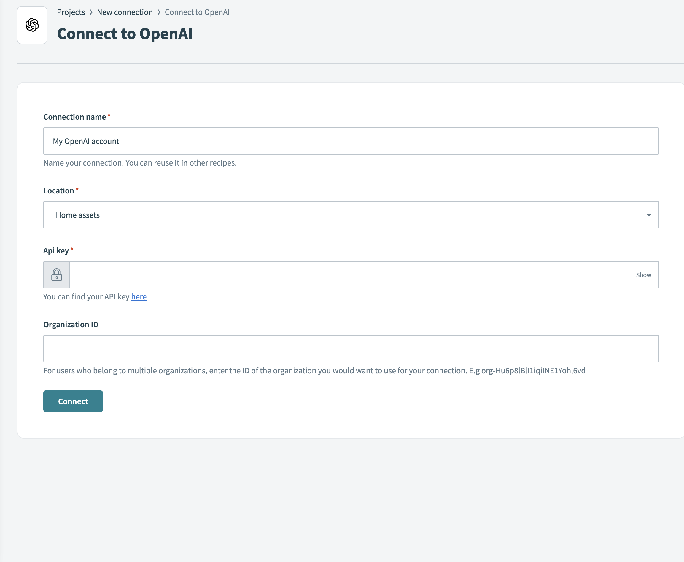 設定済みのOpenAI接続