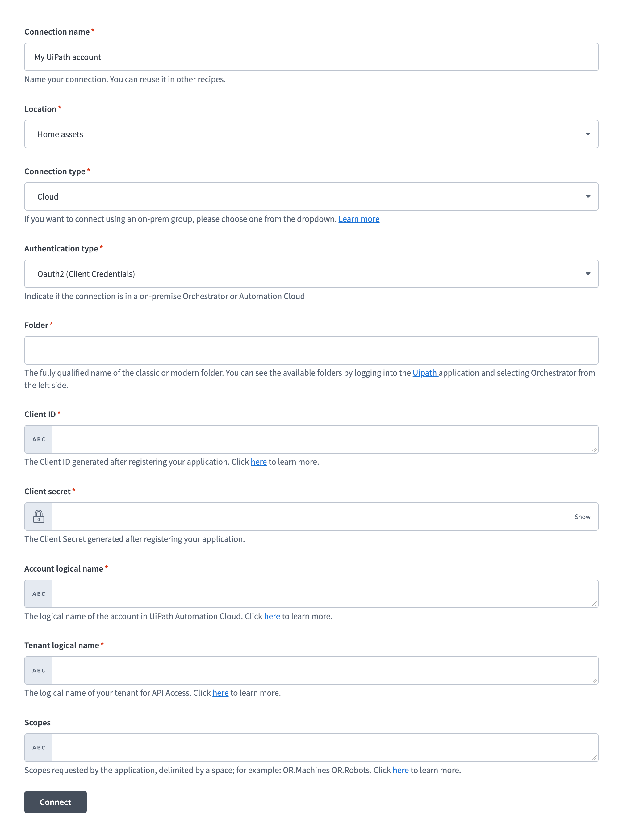 UiPath OAuth 2.0