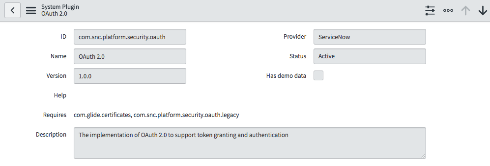 OAuth プラグインのアクティブ化