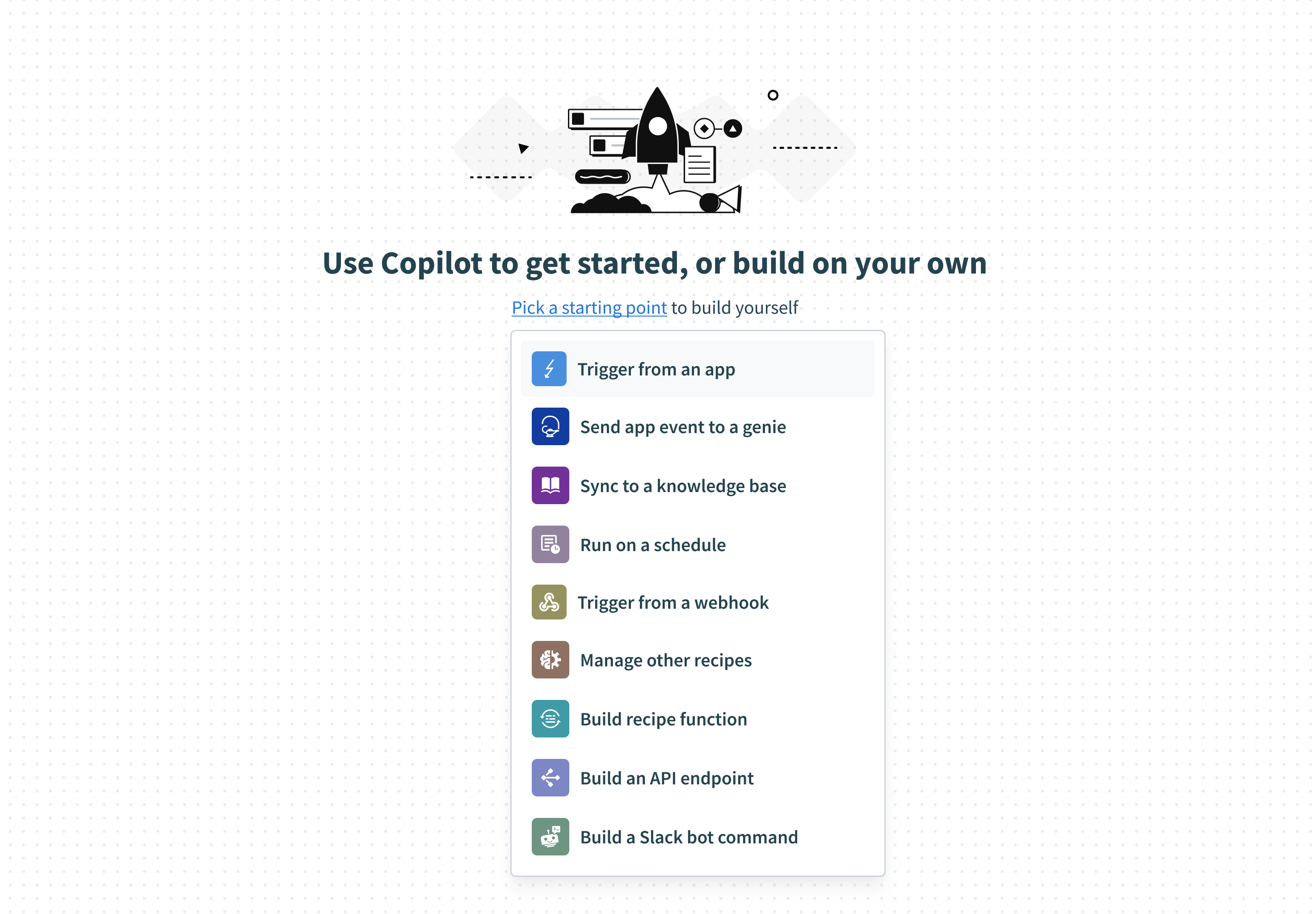 Select a starting point