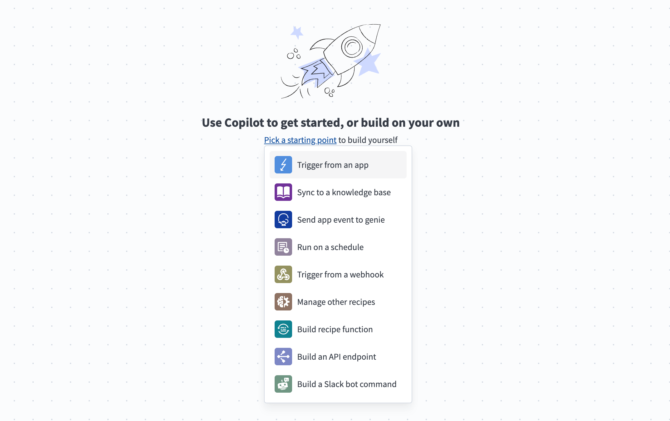 Select a starting point