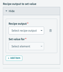 Recipe output