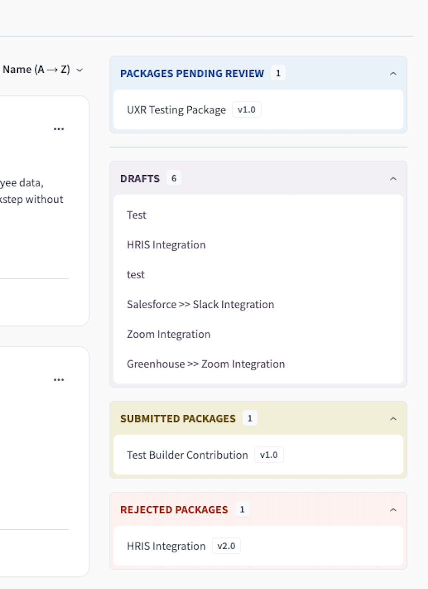 Package statuses