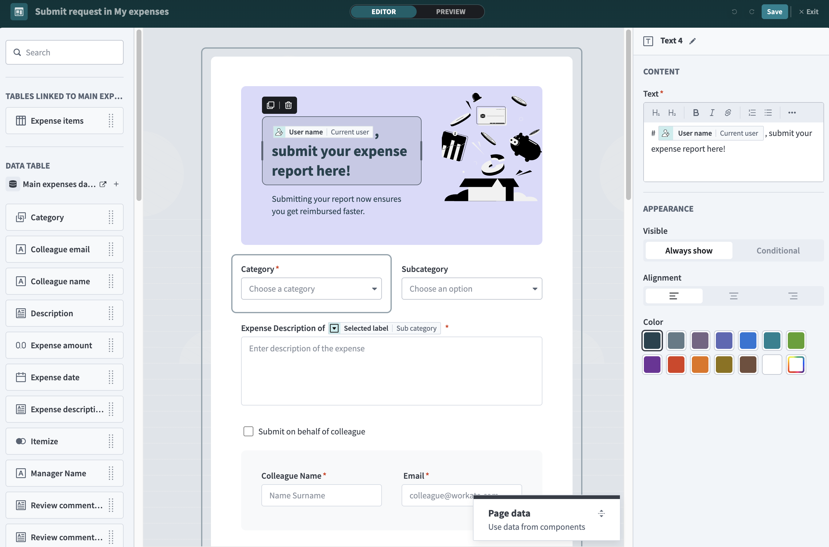 Page editor