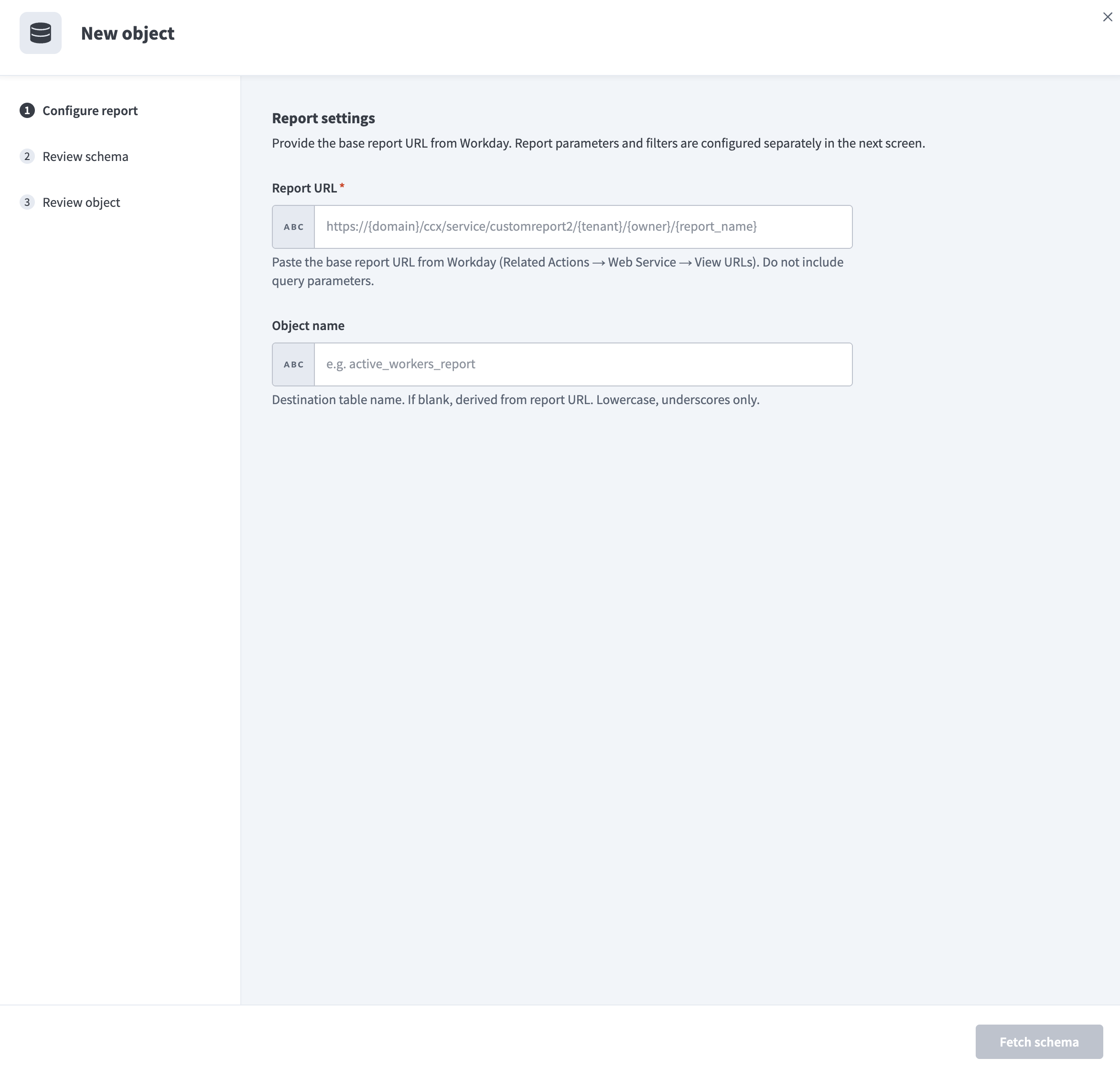 Configure report