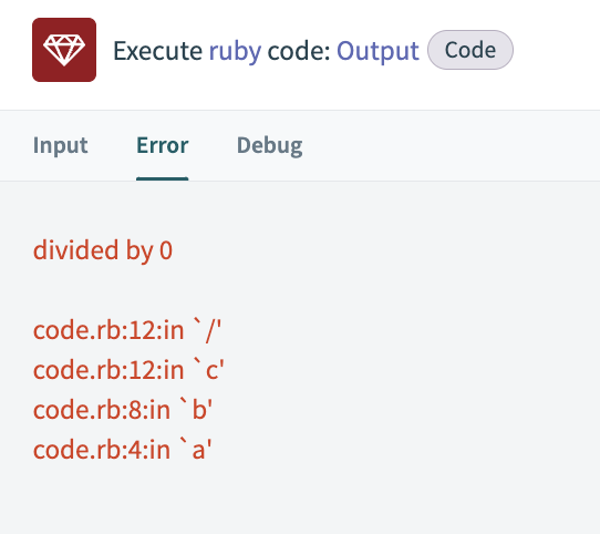 Error stacktrace