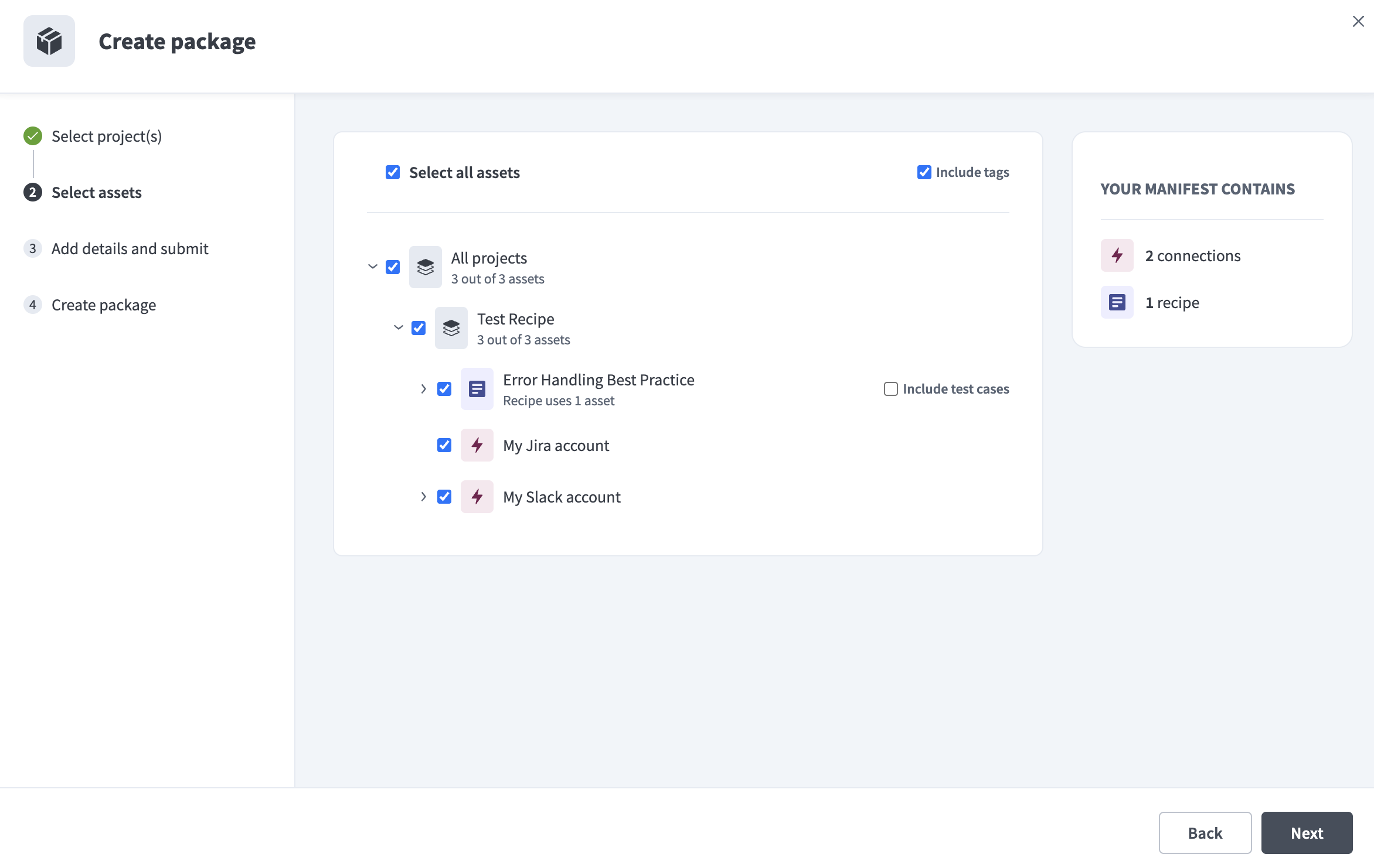 Select assets