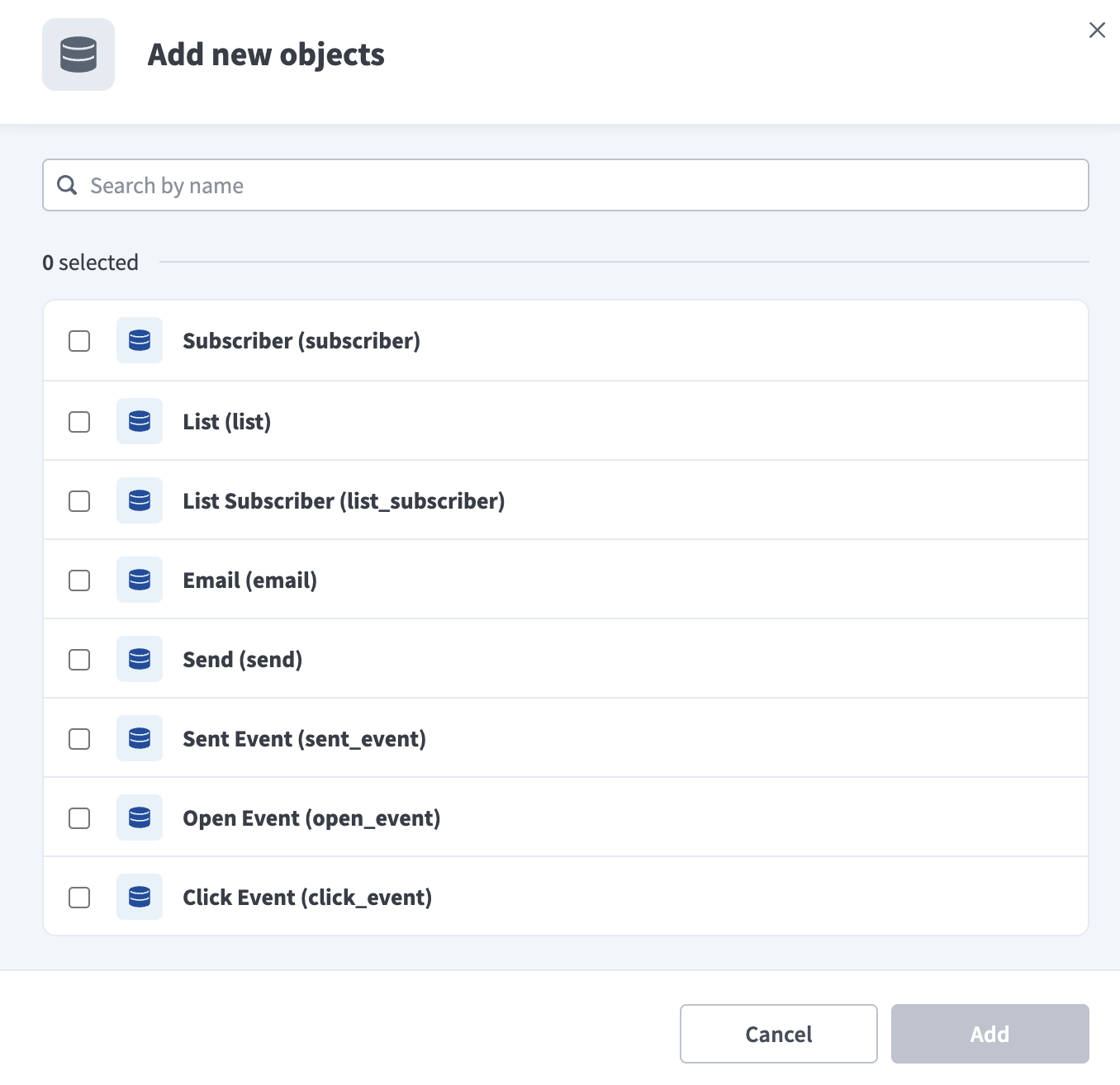 Select objects