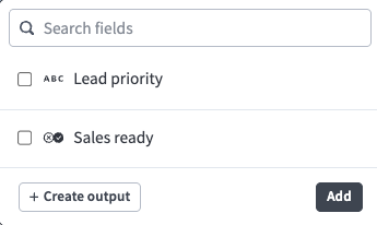 Select fields to pass from this table to the next node