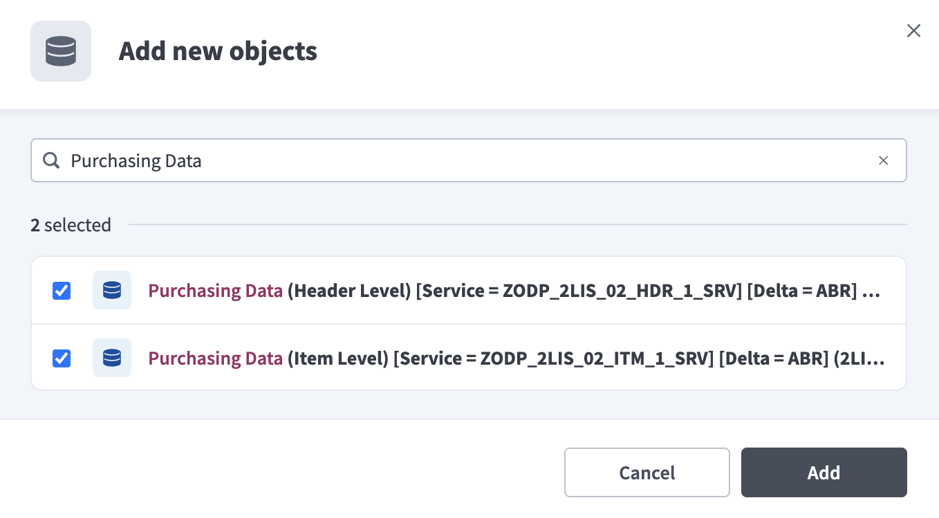 Select data sources