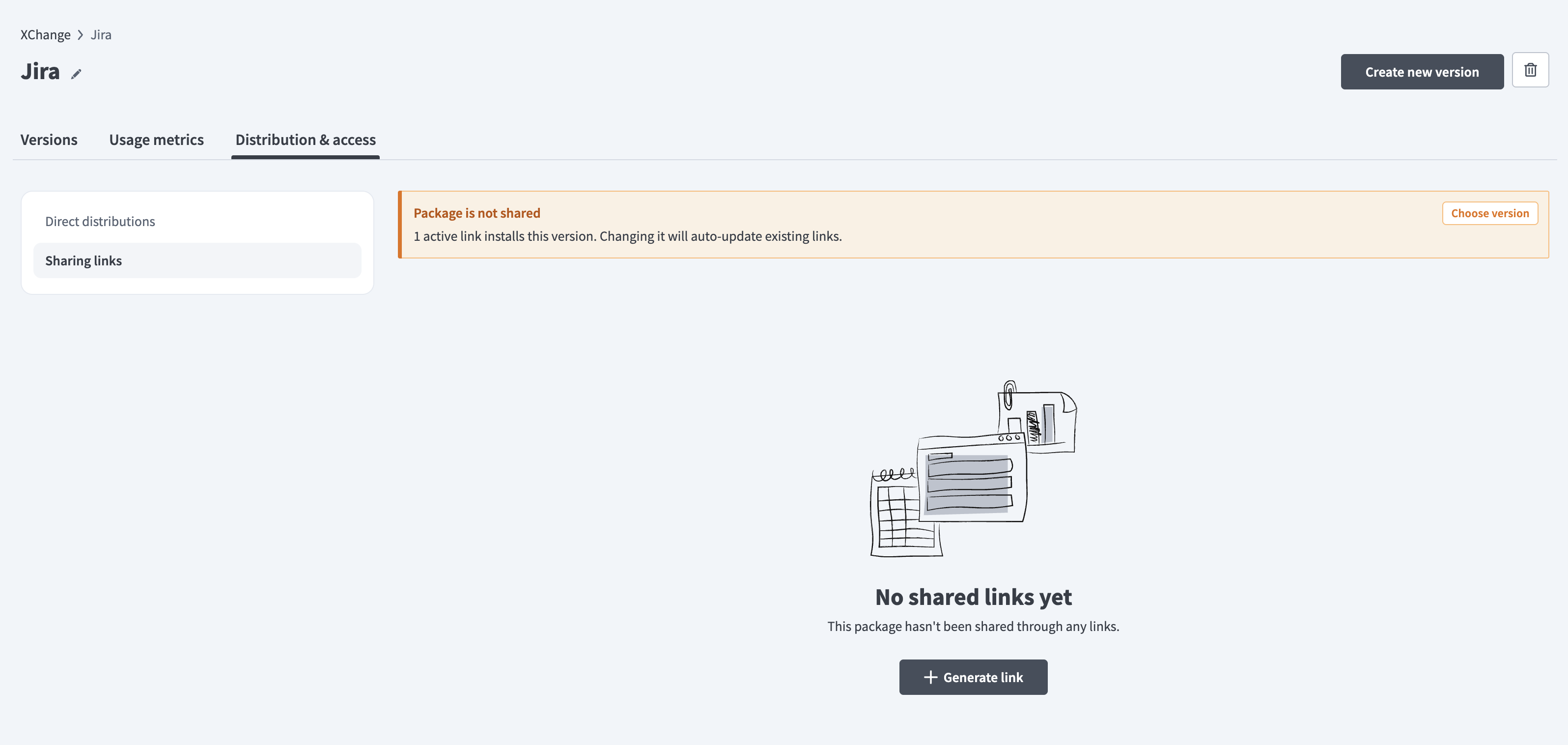 Sharing links