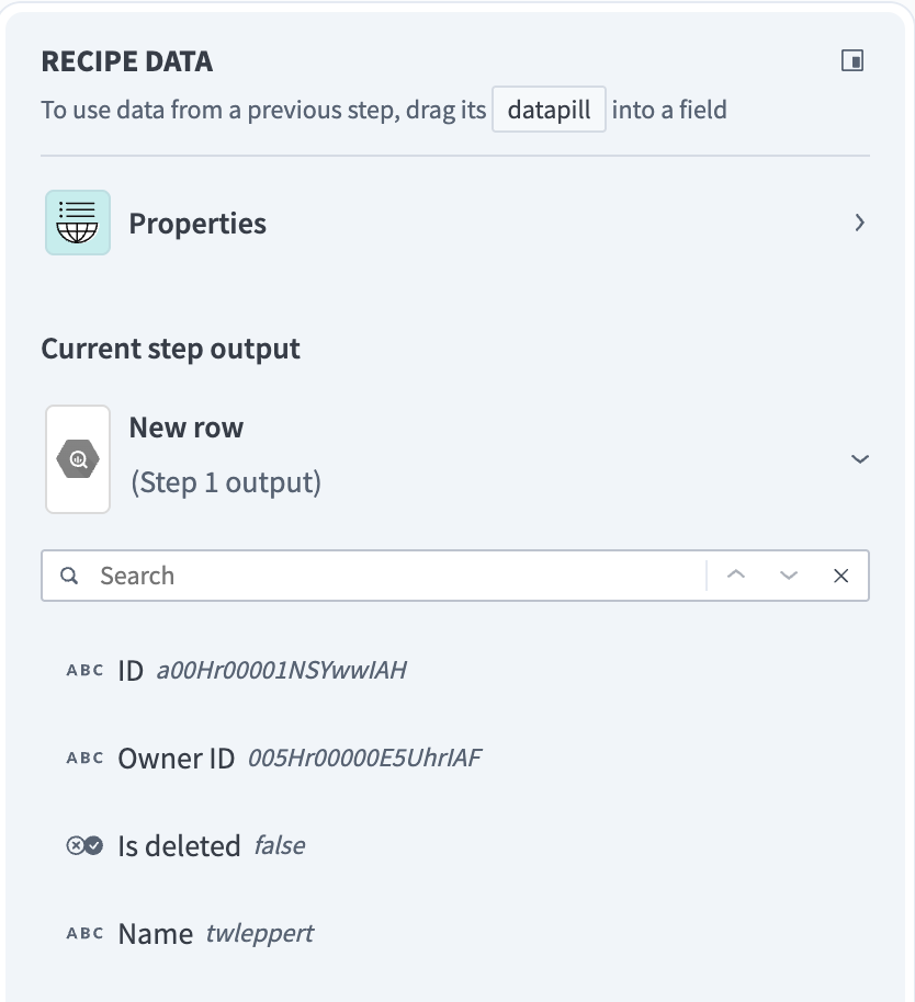 Single row output