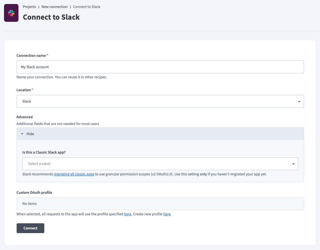 Slack Connection