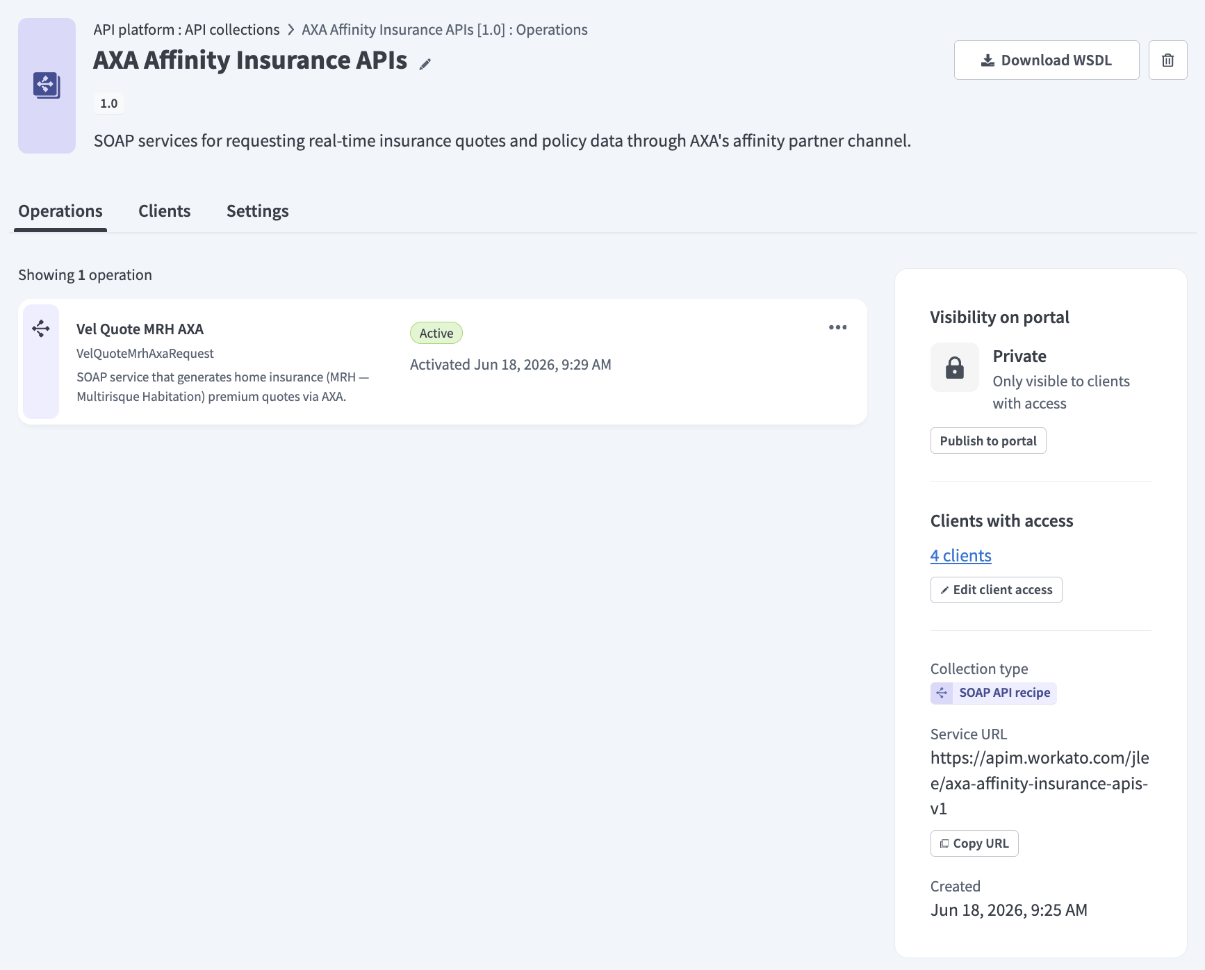 SOAP API collection overview