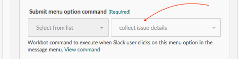 Submit menu option command