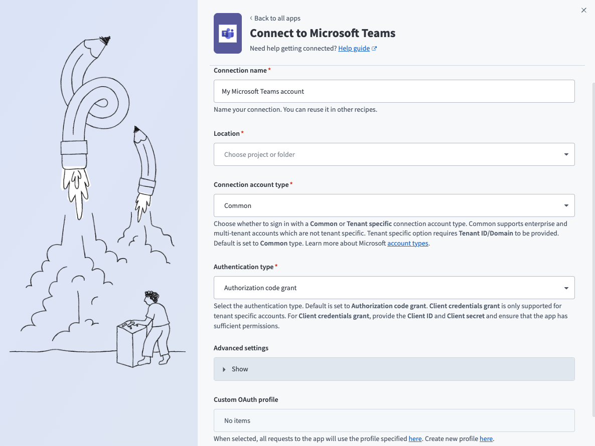 Microsoft Teams Common connection setup