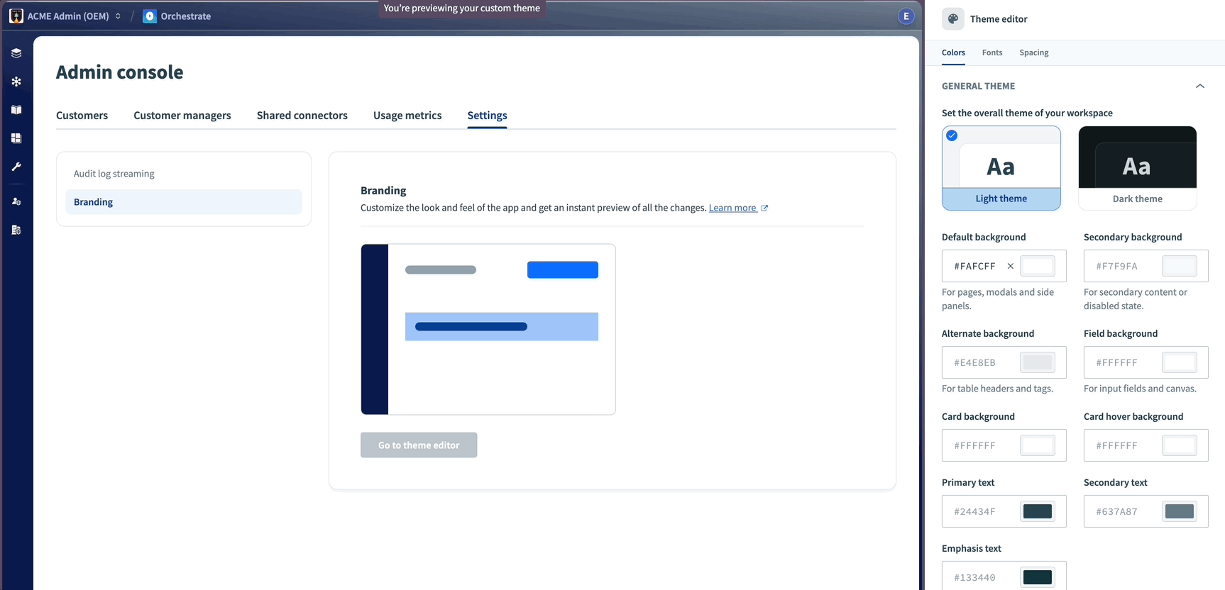 Theme editor