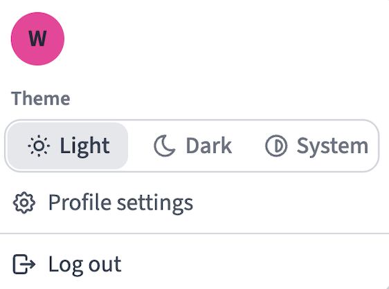 Theme settings