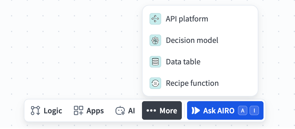 The More menu open in the toolbar