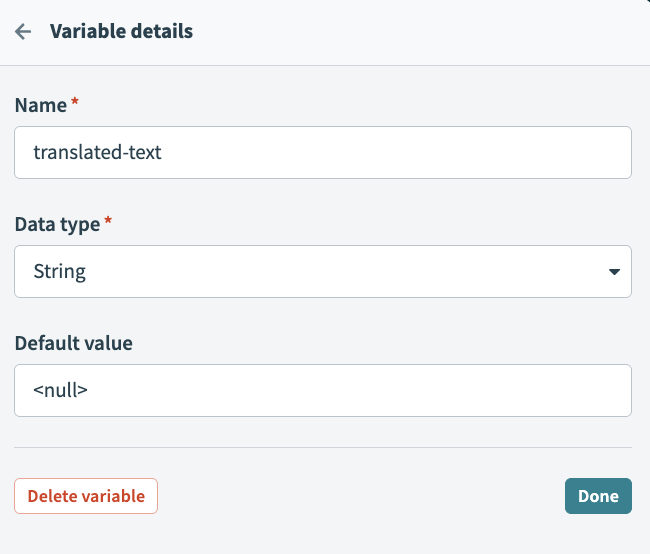 Create a variable