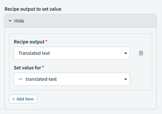 Variable configuration