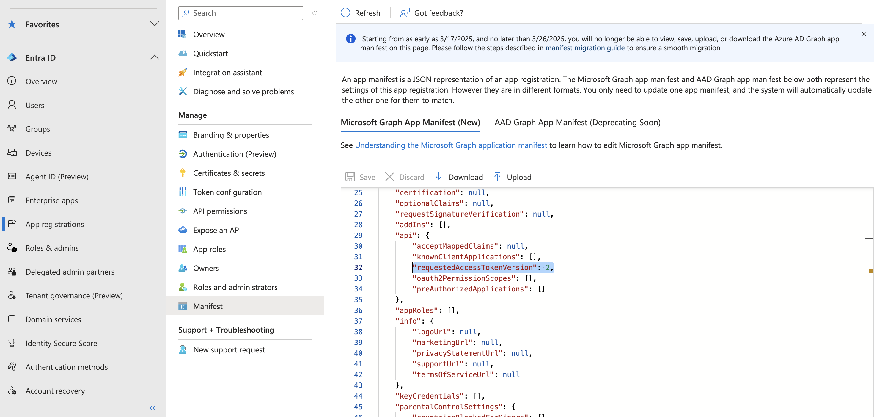 Update app Manifest