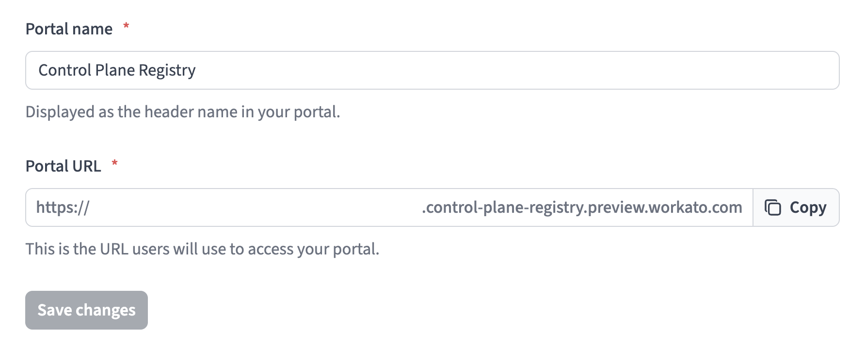 Configure User portal settings