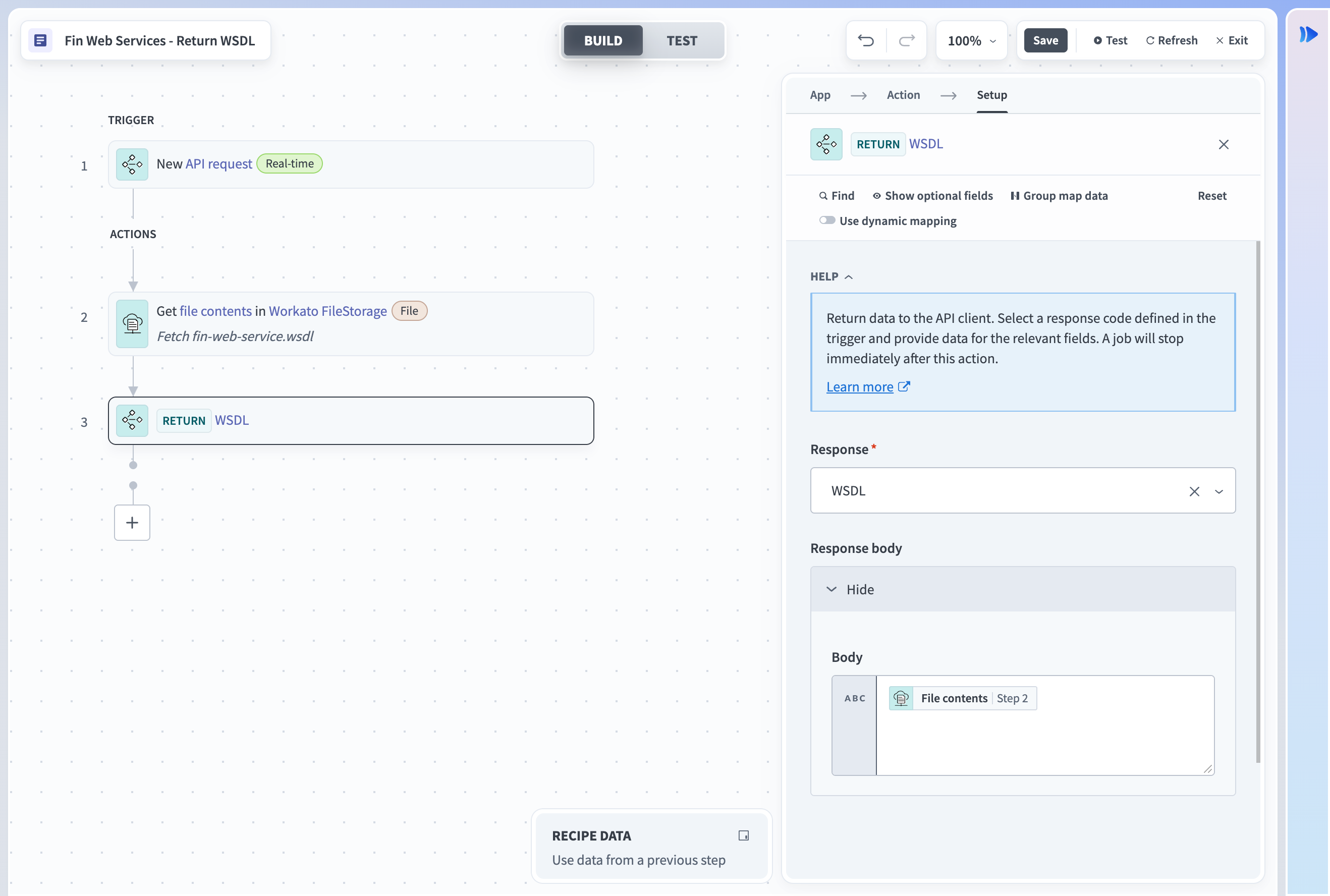 WSDL API recipe