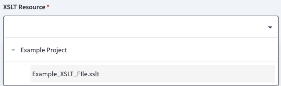 XSLT resource drop-down menu